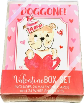 Kids Boxed Doggies Valentine Cards Set