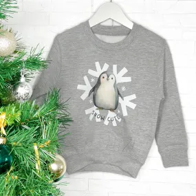 Snow Cute Penguin Kids Christmas Jumper