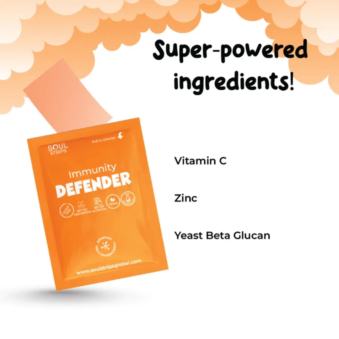 Kids Orange Flavor Sugar Free Vegan Immune Booster Strips (30)