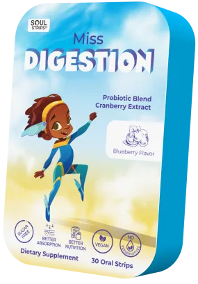 Kids Vegan Sugar Free Blueberry Flavored Digestion Strips by Soul Strips