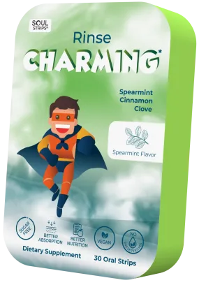 30 Charming Vegan Sugar-Free Spearmint Flavored Soul Strips for Kids