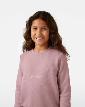 Spurs Kids Heart Pink Sweatshirt