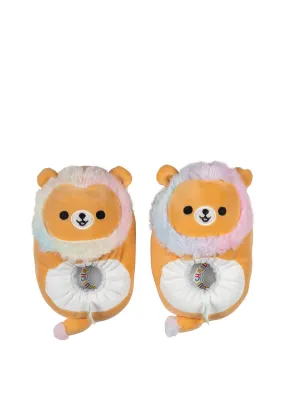 Squishmallow Kids Leonard The Lion Slippers, Orange