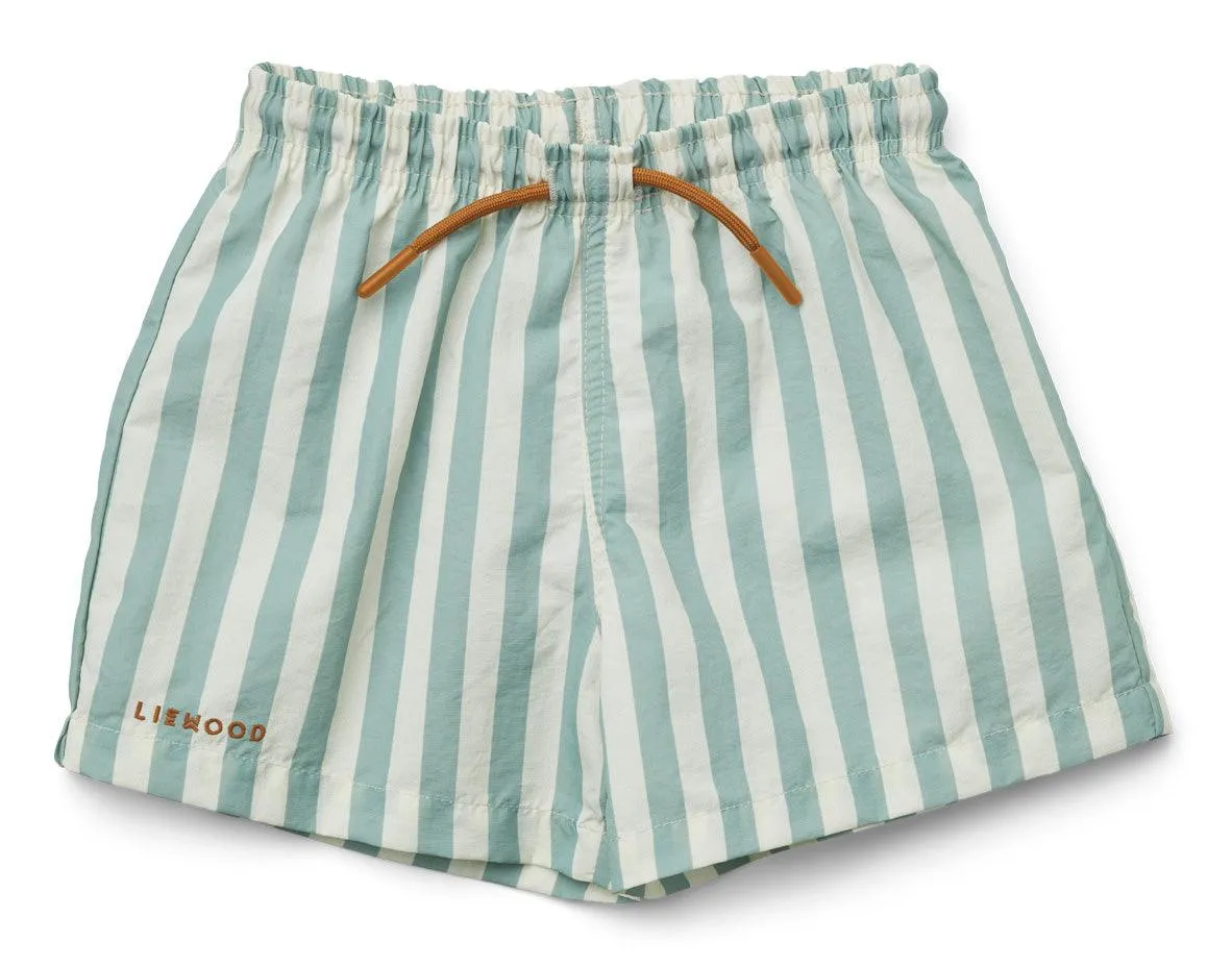 Discount Duke Striped Swim Shorts - Mint/ Creme