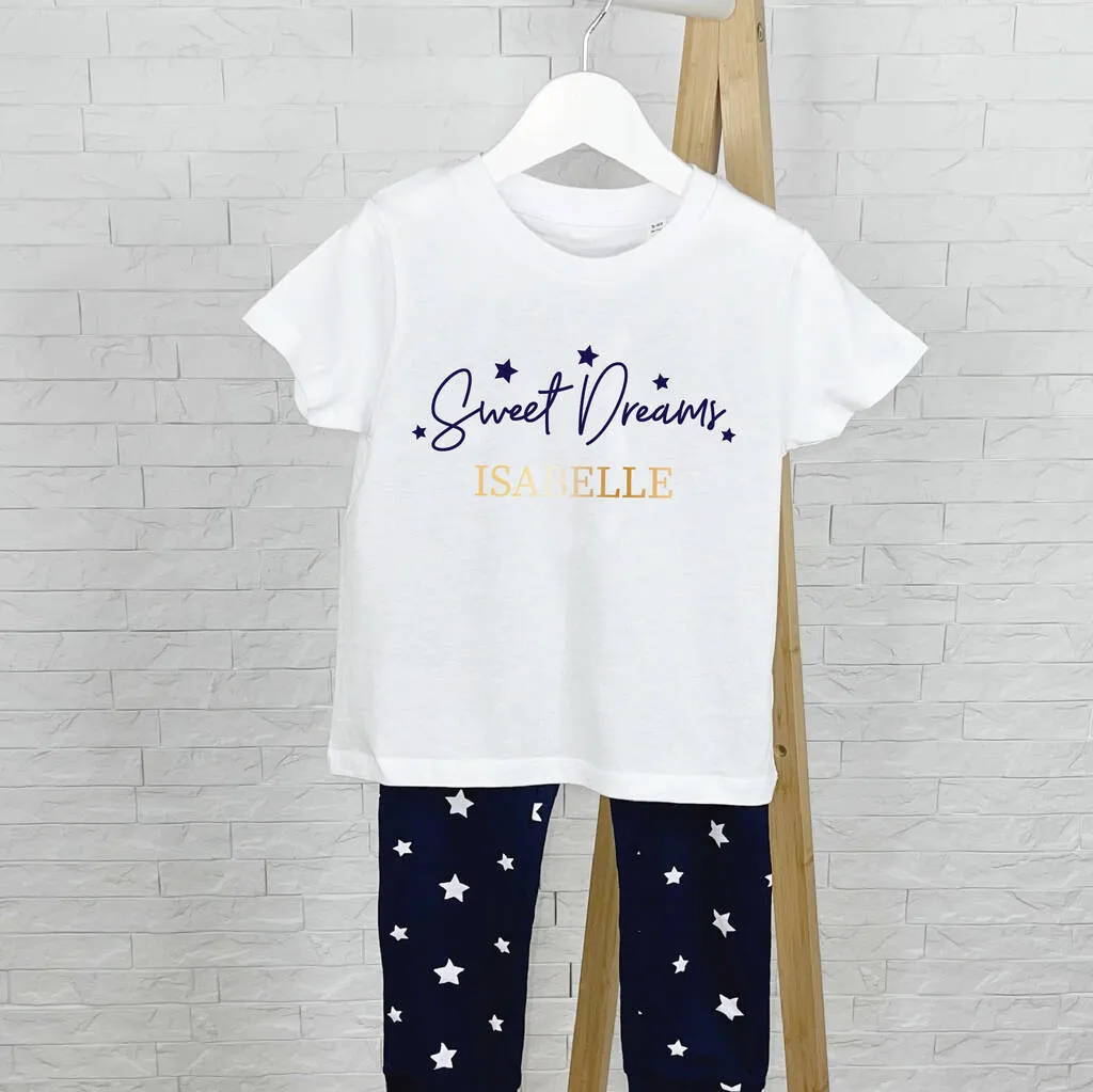 Sweet Dreams Personalised Kids Star Pyjamas