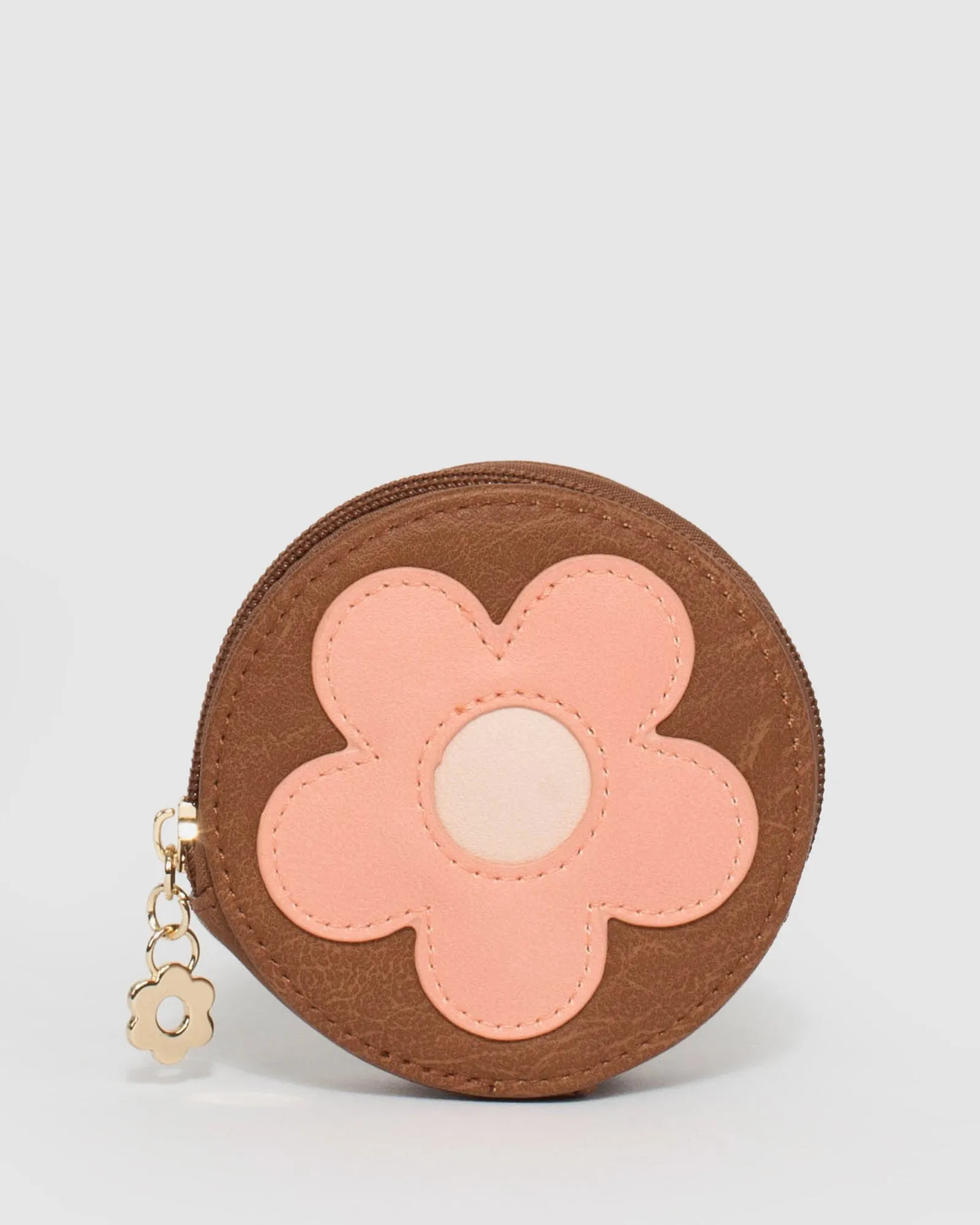 Tan Kids Flower Purse