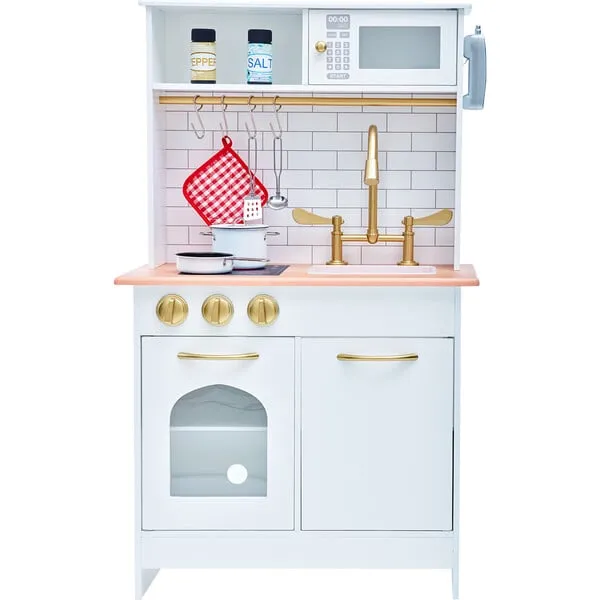 Teamson Kids Teamson Kids Little Chef Boston Wooden Play Kitchen, White/Gold