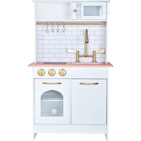 Teamson Kids Teamson Kids Little Chef Boston Wooden Play Kitchen, White/Gold