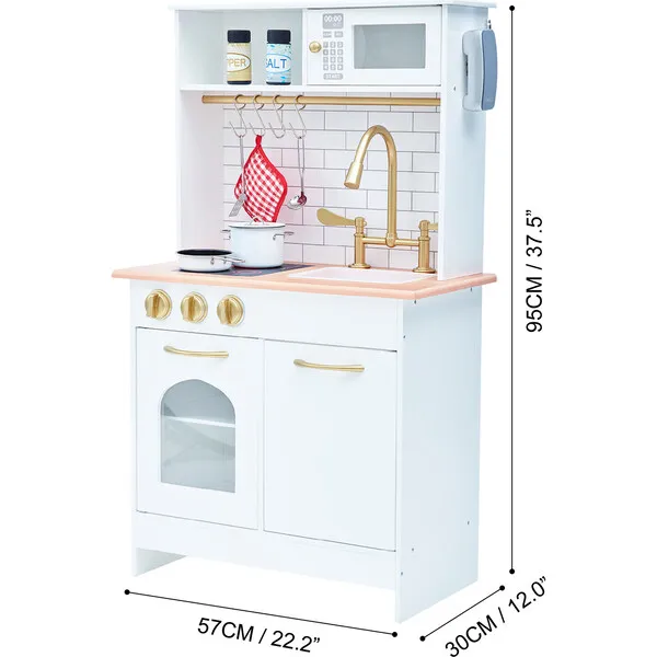 Teamson Kids Teamson Kids Little Chef Boston Wooden Play Kitchen, White/Gold