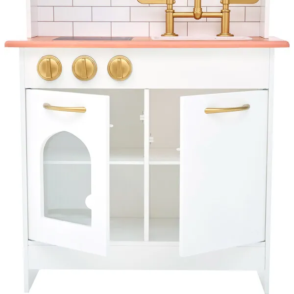 Teamson Kids Teamson Kids Little Chef Boston Wooden Play Kitchen, White/Gold