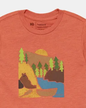 Kids Sunbathing Bear T-shirt in Terracotta Heather/Golden Rod by Tentree