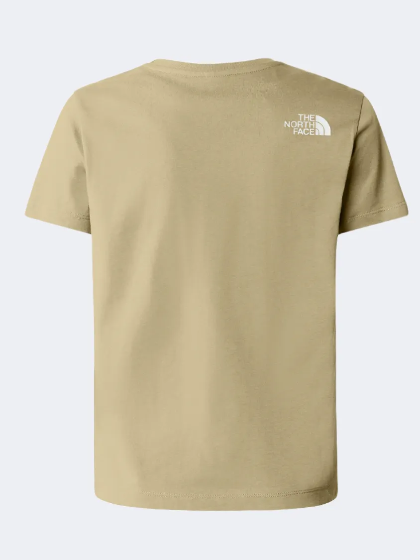 The North Face New Graphic Kids Lifestyle T-Shirt Gravel/Forest Olive