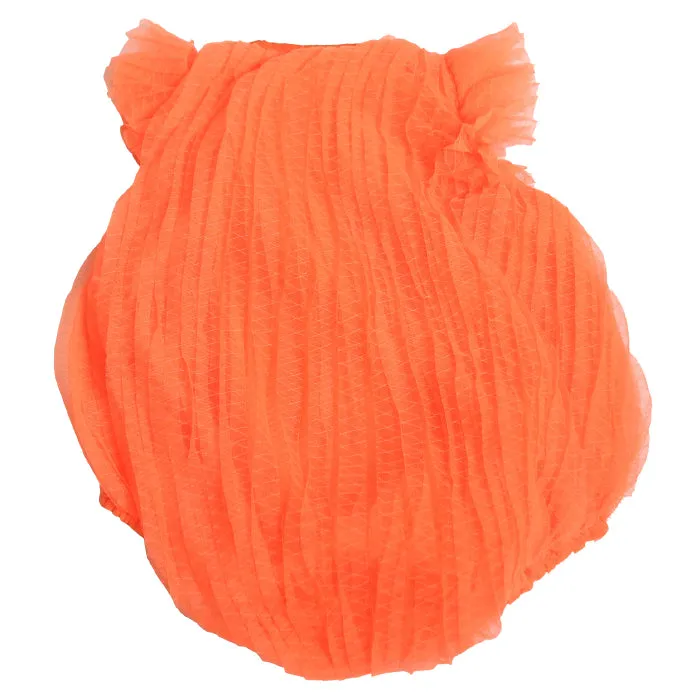 Kids Orange Pleated Romper