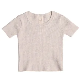 Kids White Ribbed T-shirt