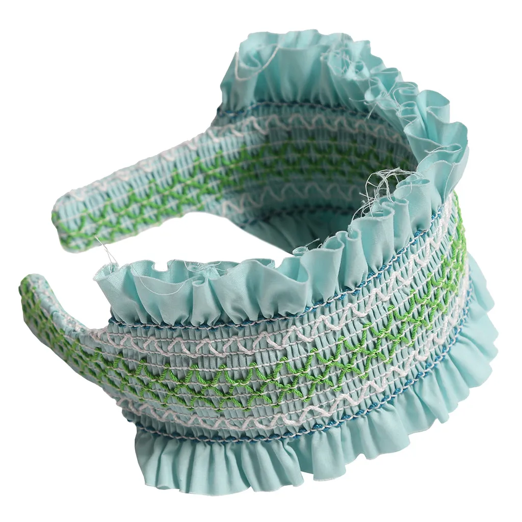 Kids Blue Smocked Hairband