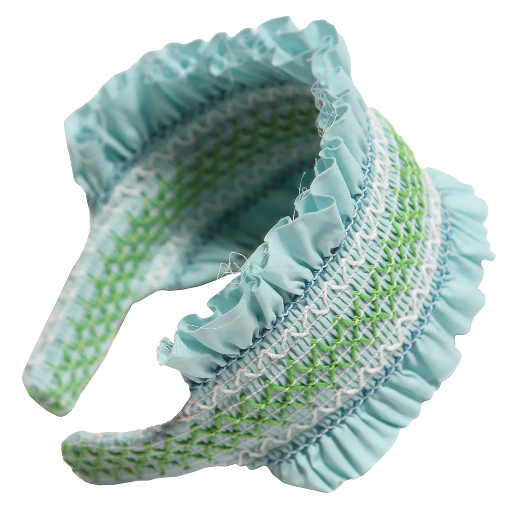 Kids Blue Smocked Hairband