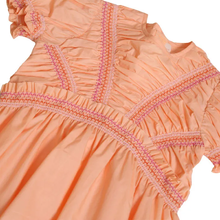 Sedona Pink Child Pia Sunray Smocked Dress for Kids by Tia Cibani