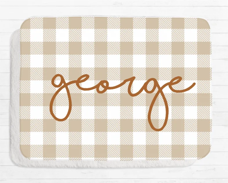 Timber Tinkers - Kids Blanket | Tan Gingham