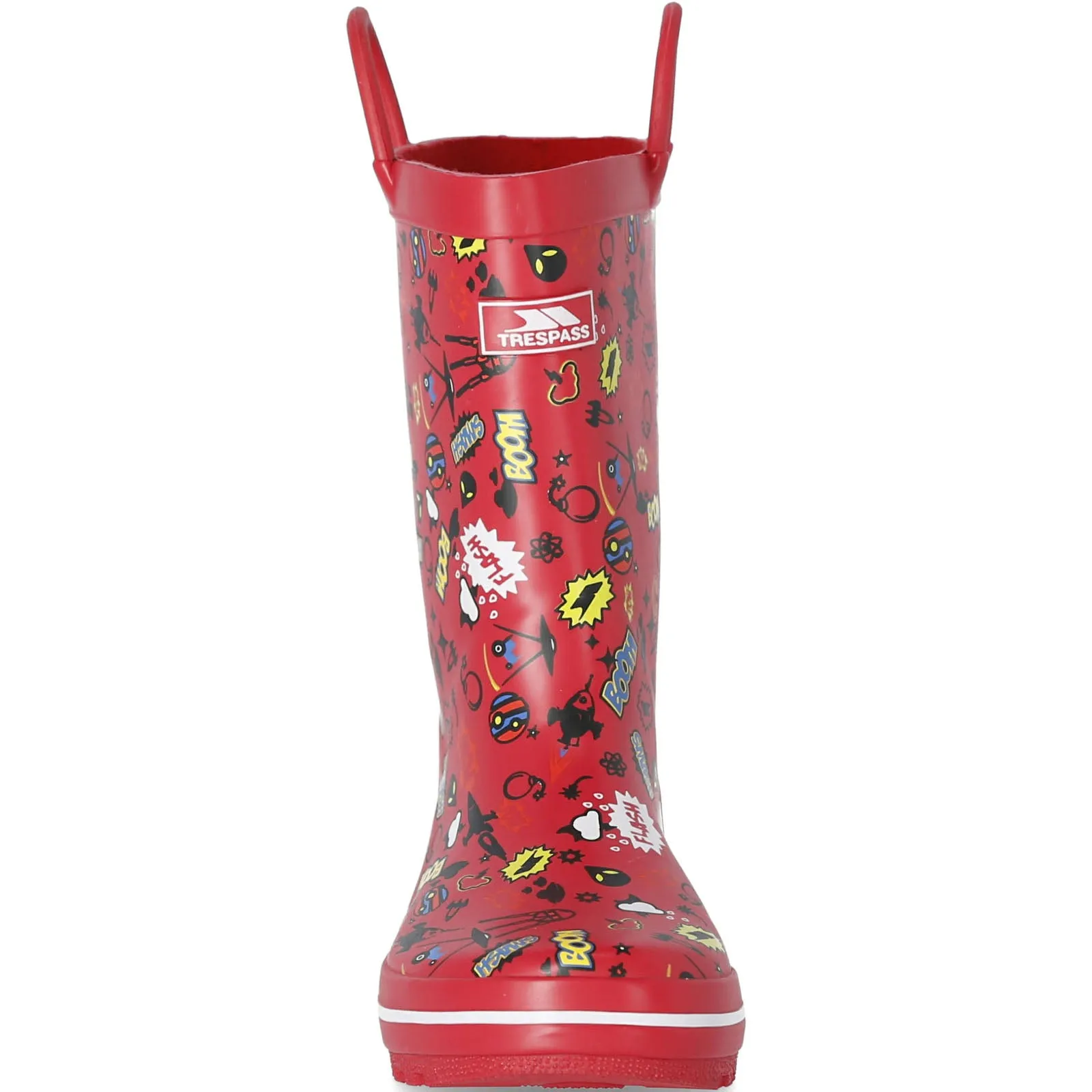 Trespass Kids Apolloton Waterproof Pull-Handle Wellies - Red