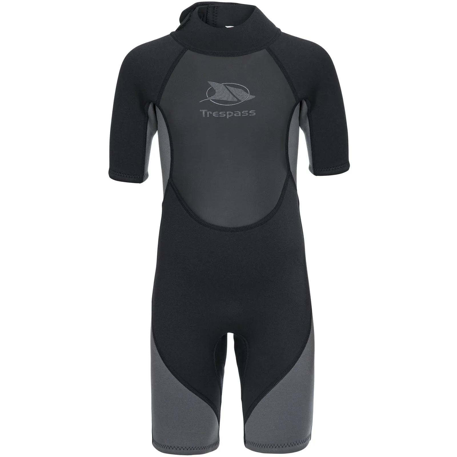 Trespass Kids Claybourne 3mm Back Zip Shortie Wetsuit - Black