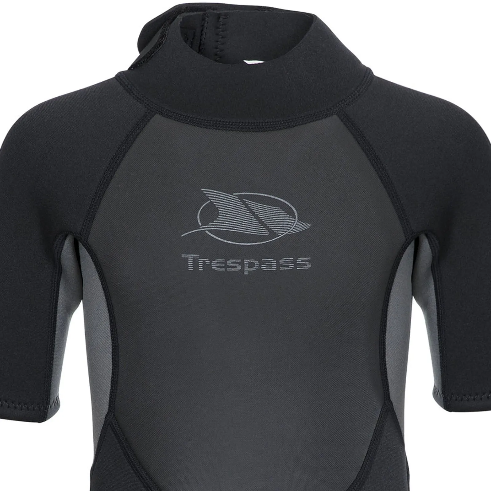 Trespass Kids Claybourne 3mm Back Zip Shortie Wetsuit - Black