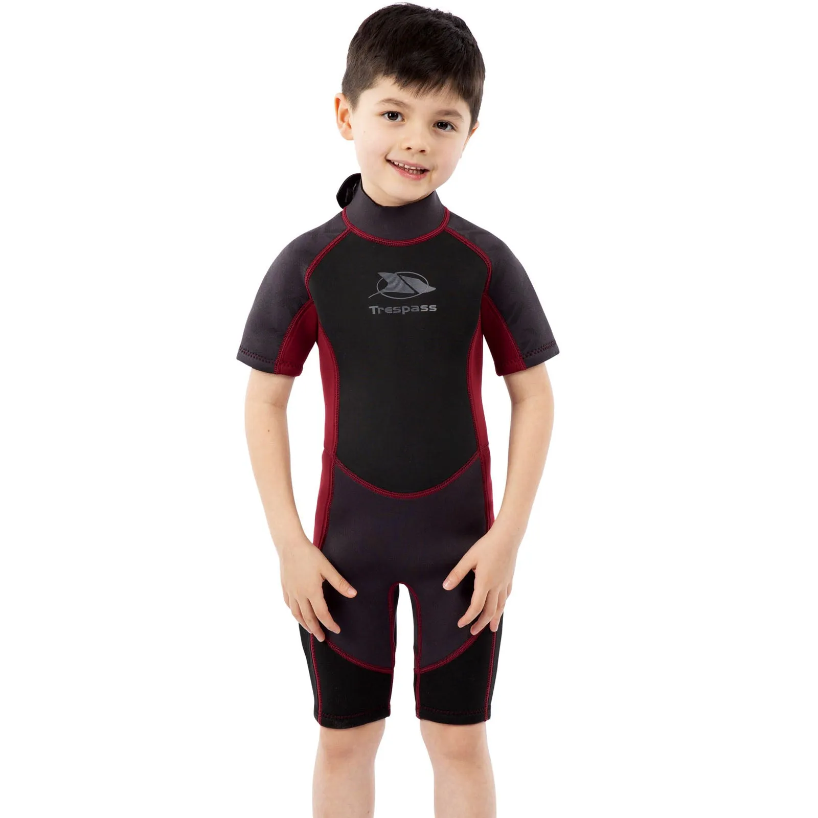 Trespass Kids Milo 3mm Back Zip Shortie Wetsuit - Black