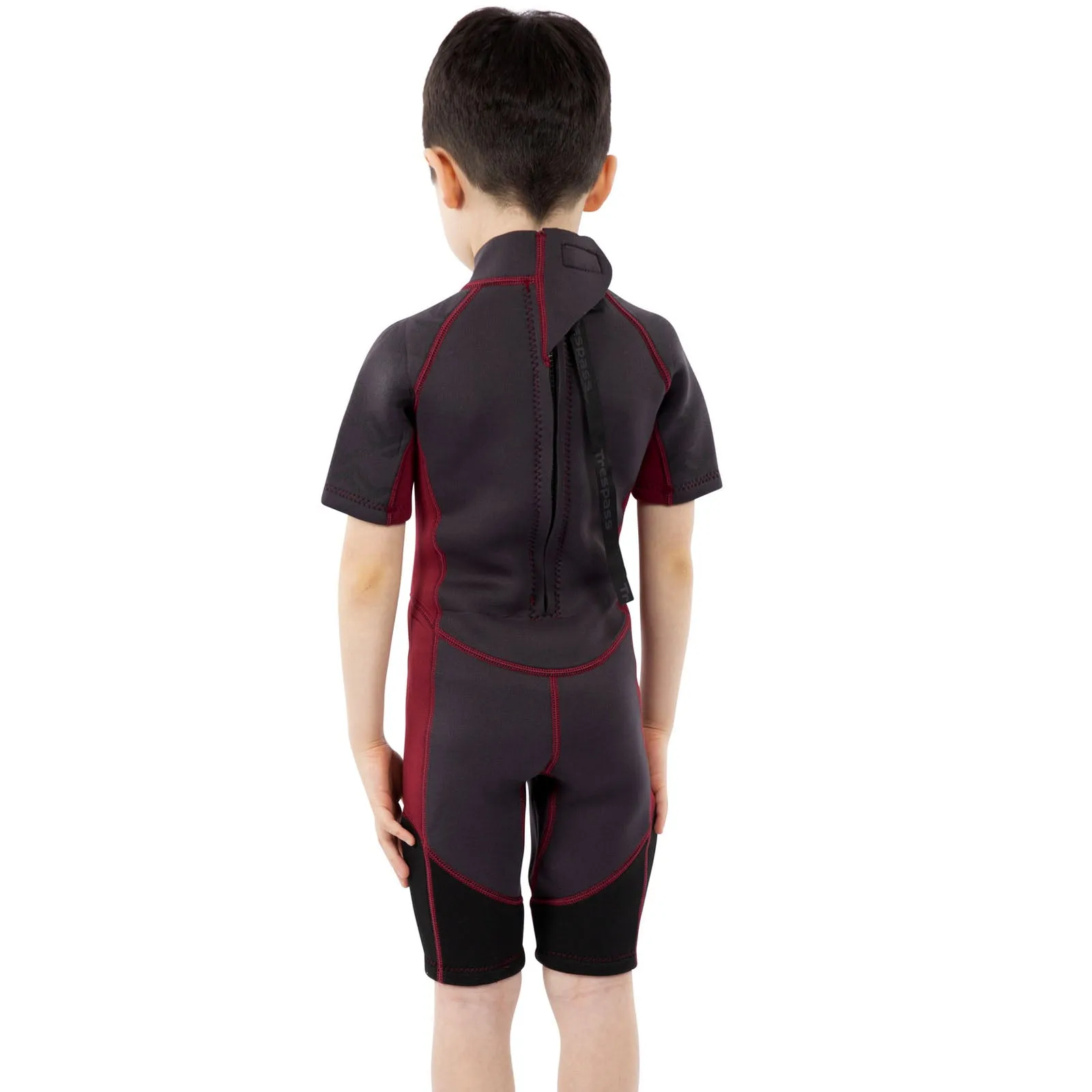 Trespass Kids Milo 3mm Back Zip Shortie Wetsuit - Black