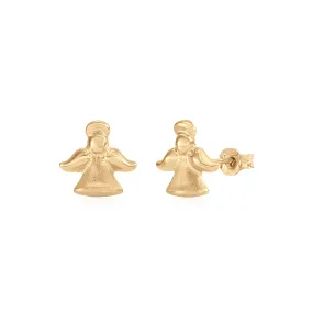 UNICORNJ Kids 14K Yellow Gold Guardian Angel Earrings Made in Italy