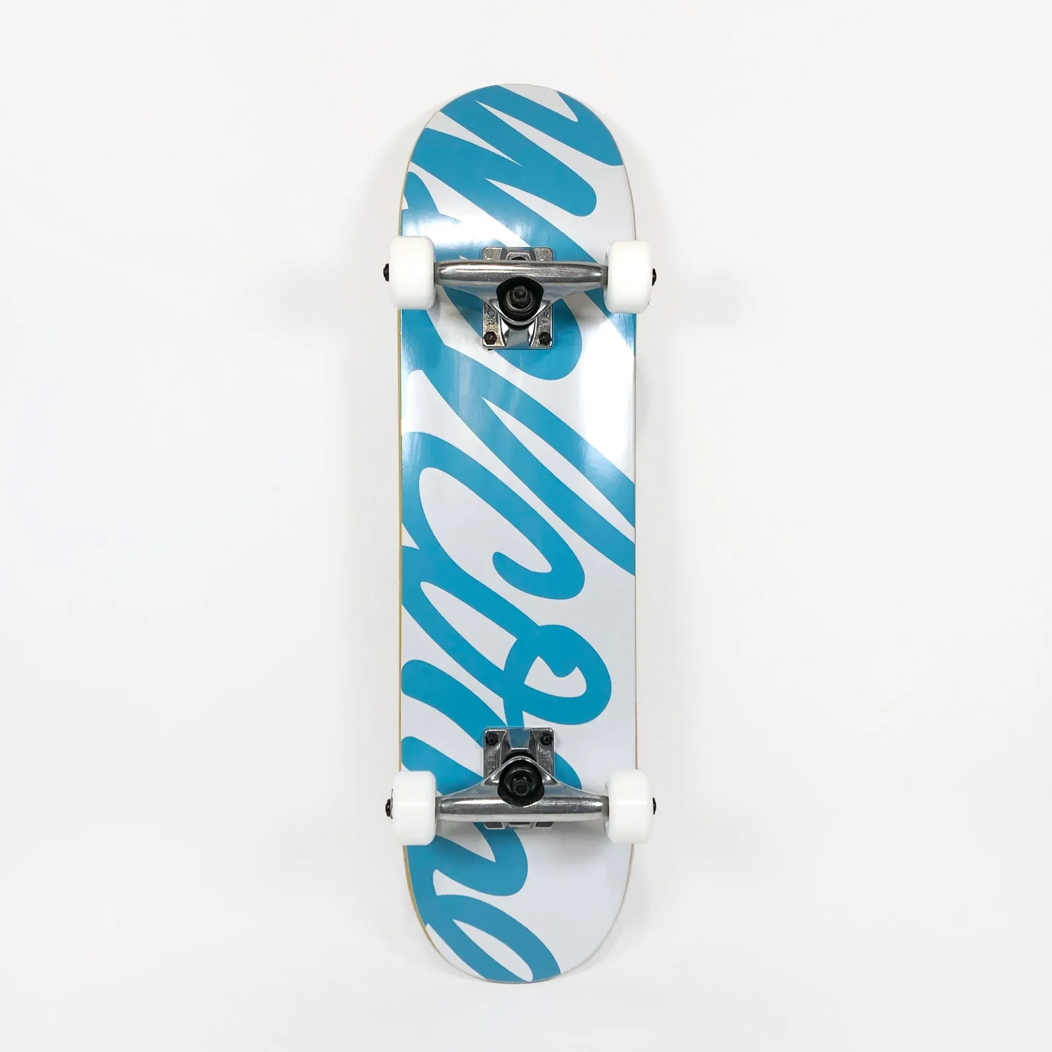 Welcome Skate Store - 7.25 Script Logo Complete Skateboard - Blue / White (KIDS)