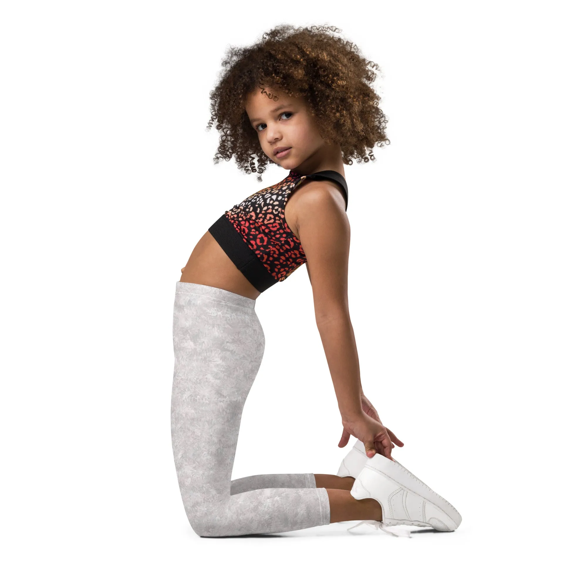 White Fur Pattern Kids' Leggings