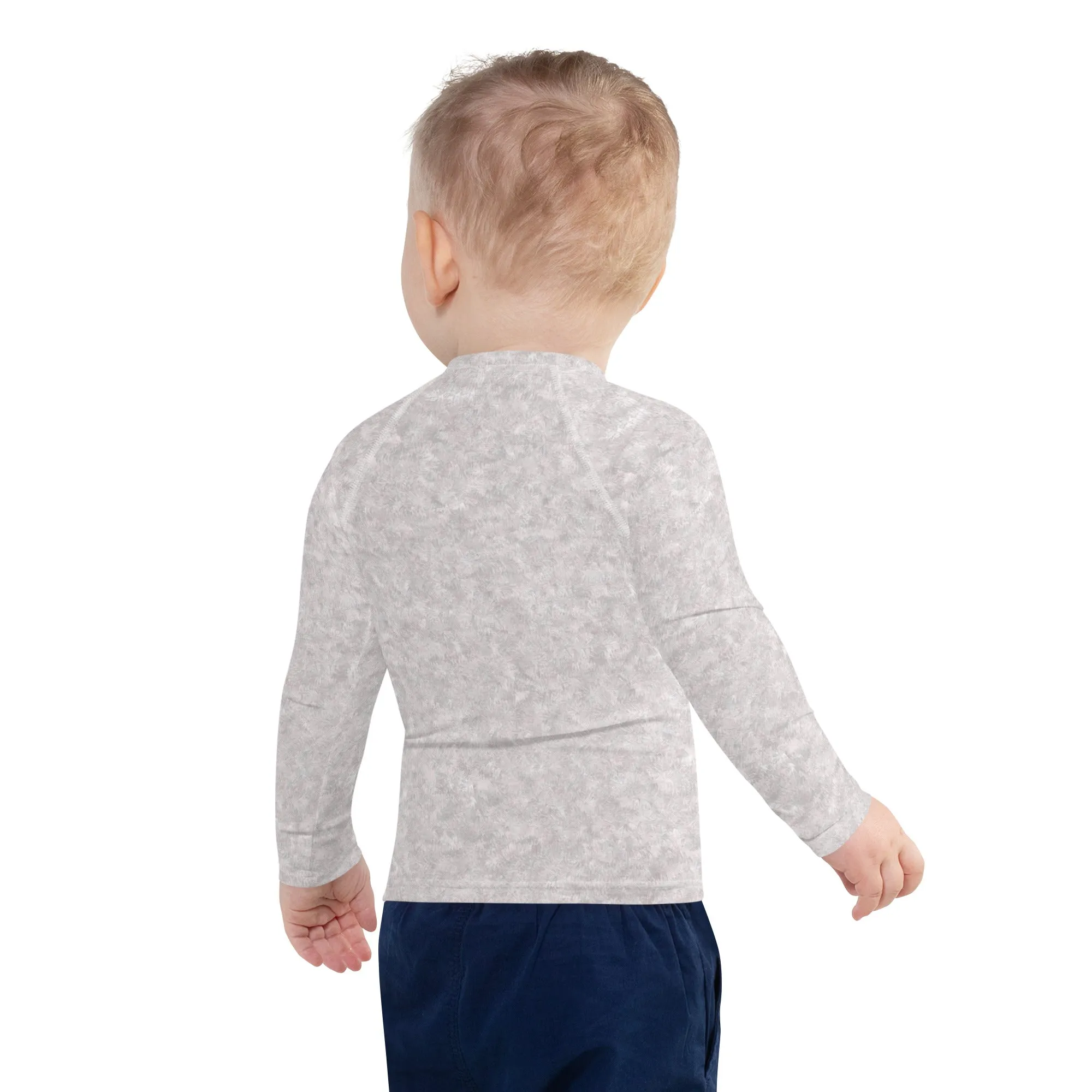 White Fur Print Kids' Rash Guard