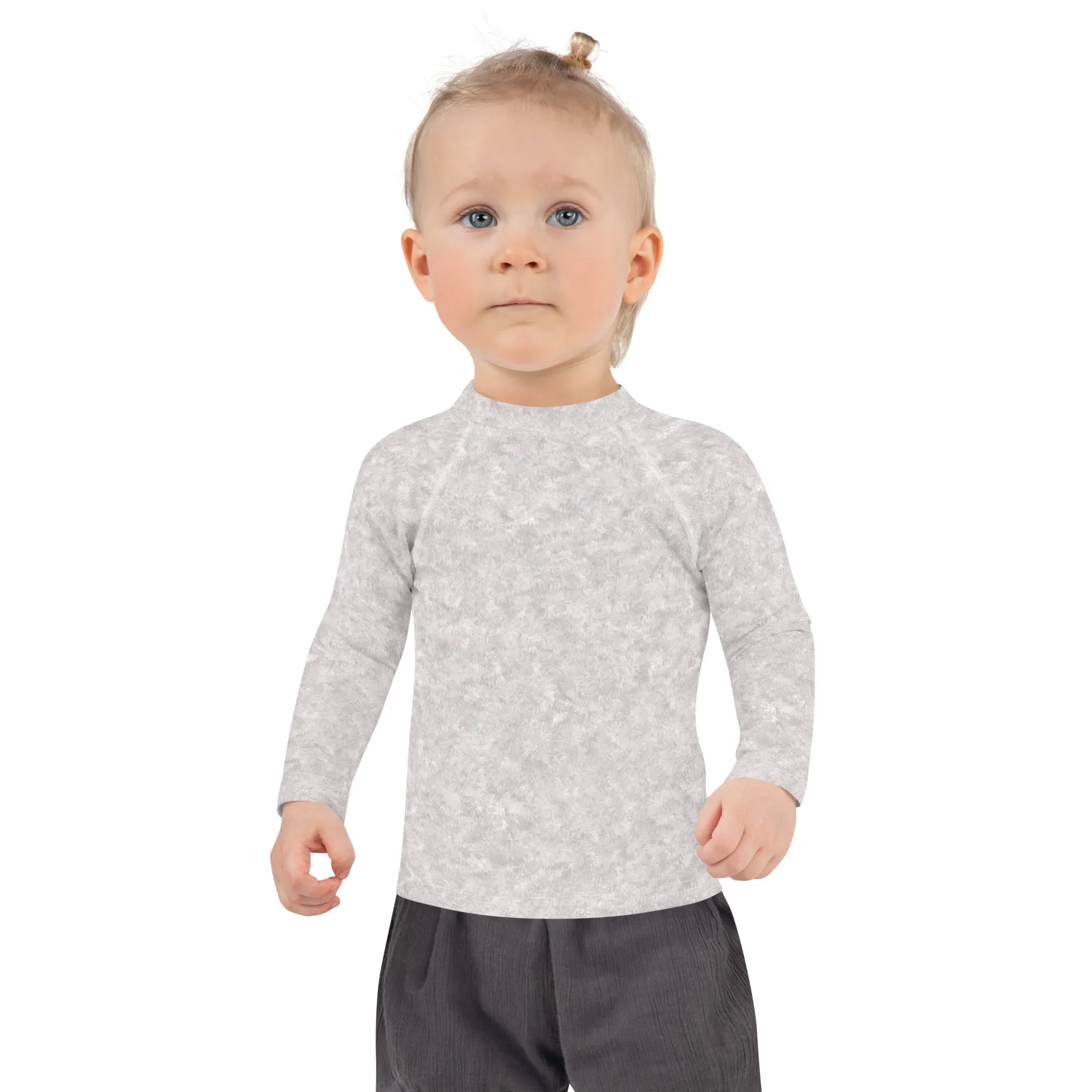 White Fur Print Kids' Rash Guard