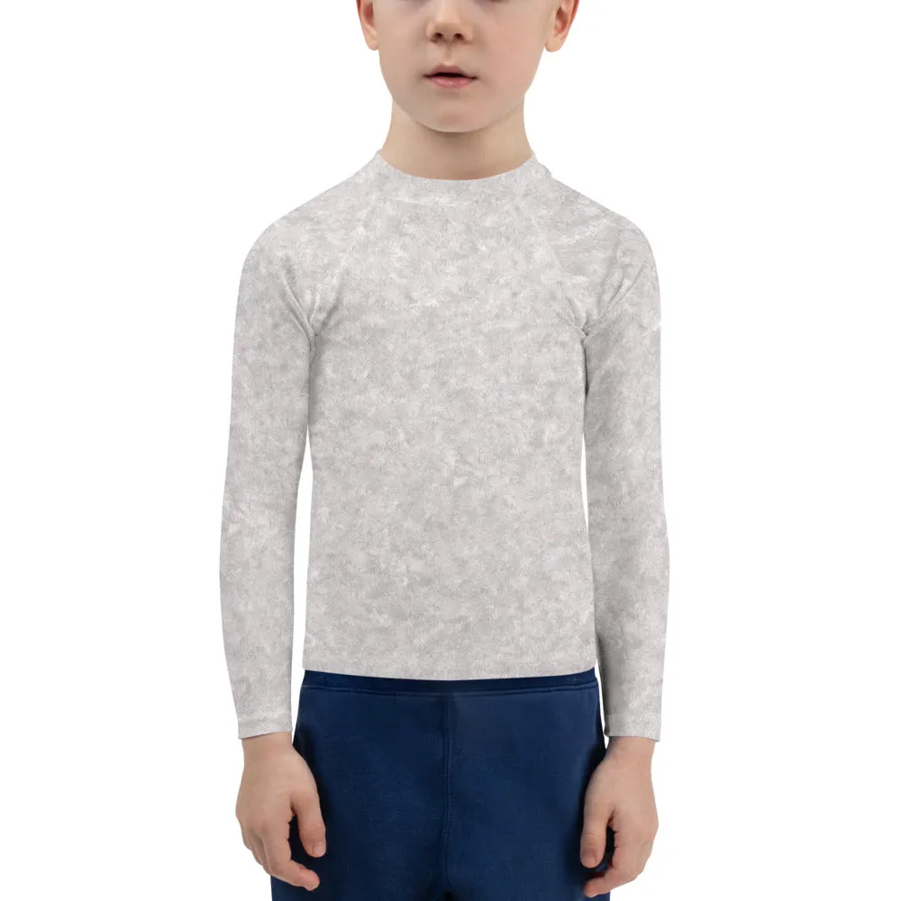 White Fur Print Kids' Rash Guard