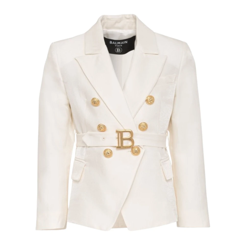 white jacket with laminated effect and slim fit