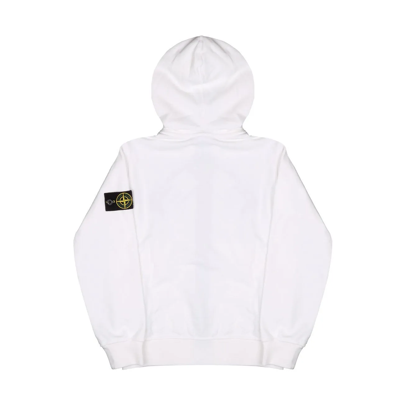 White Kids' Full-Zip Hoodie with Patch