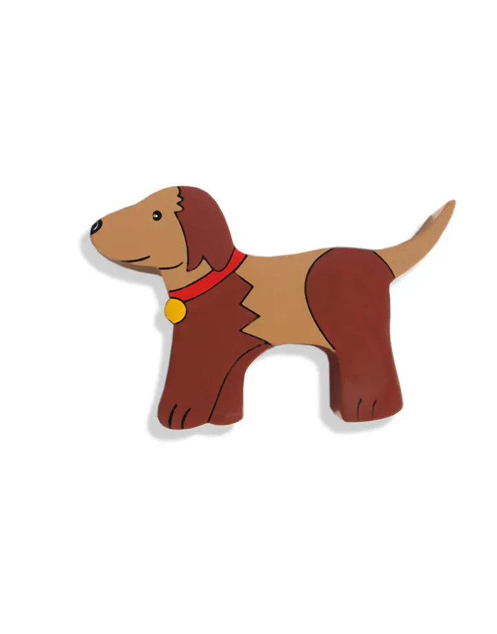 Wooden Dog Magnet