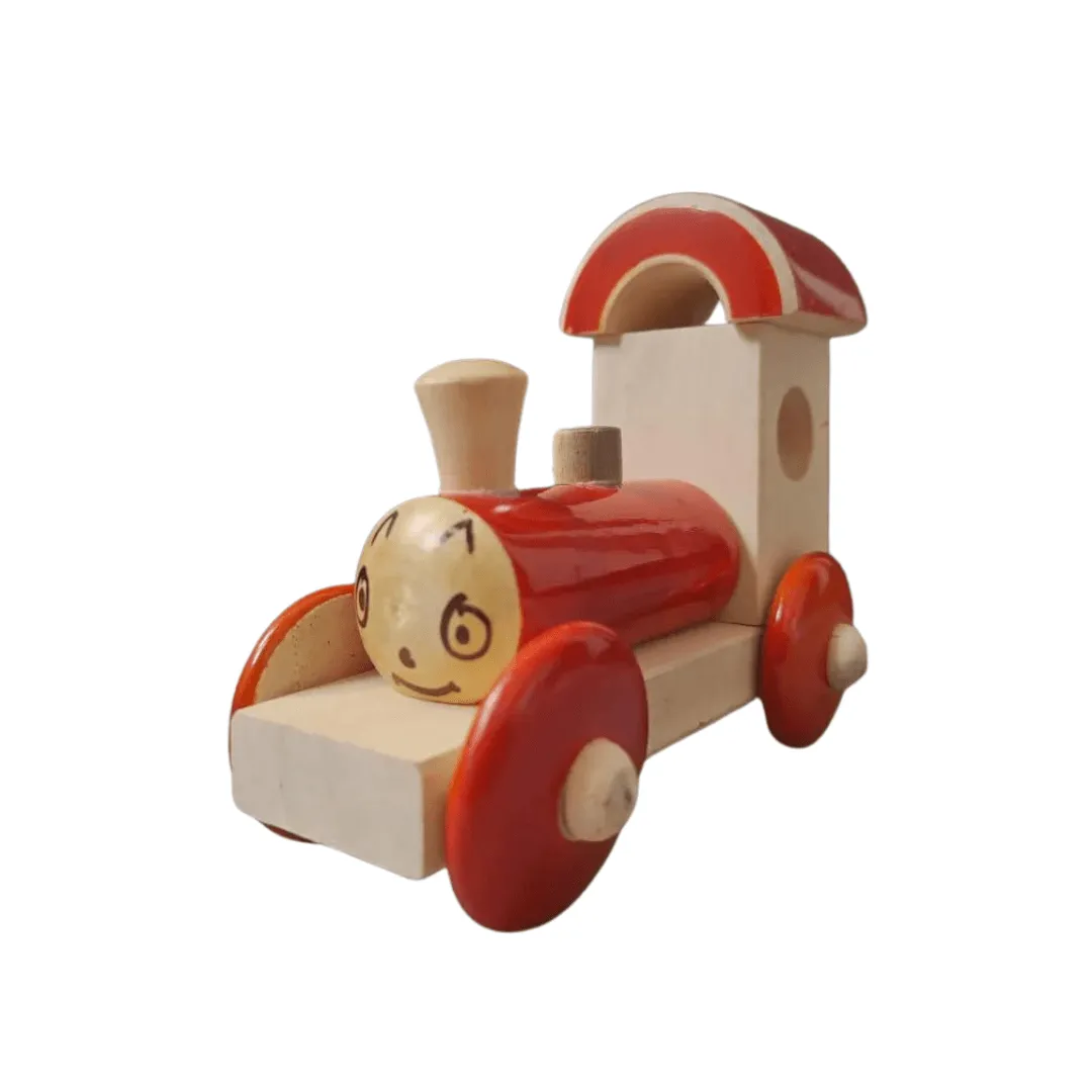 Wooden Train Engine for Kids with Random Color and Design