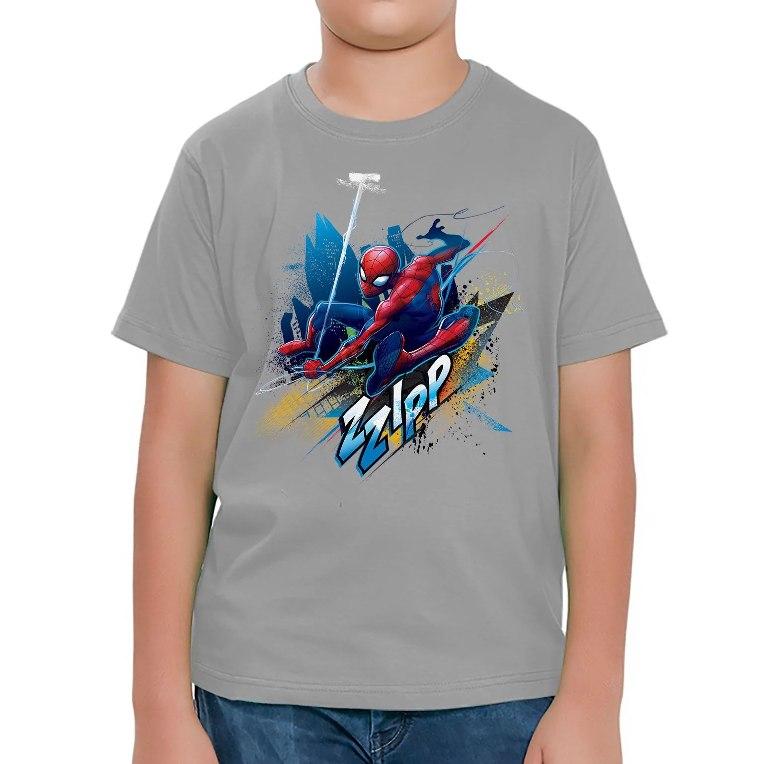 Zipping Spiderman Kids T-Shirt