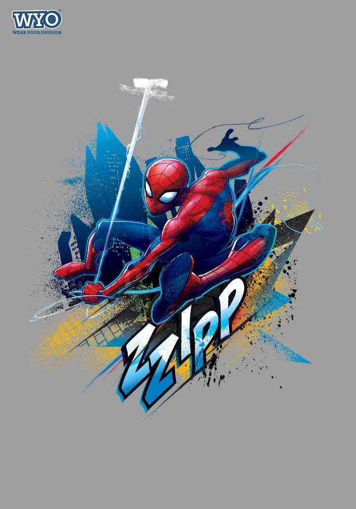 Zipping Spiderman Kids T-Shirt